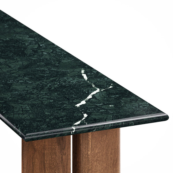Modway Furniture Amistad Marble Top Console Table with Sculptural Mango Wood Base for Entryway EEI-7516-WAL-GRN