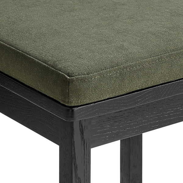 Modway Furniture Jax Solid Oak Counter Stool Sculptural Wavy Back Cushioned Seat Kitchen Island Black Sage EEI-7518-BLK-SGE