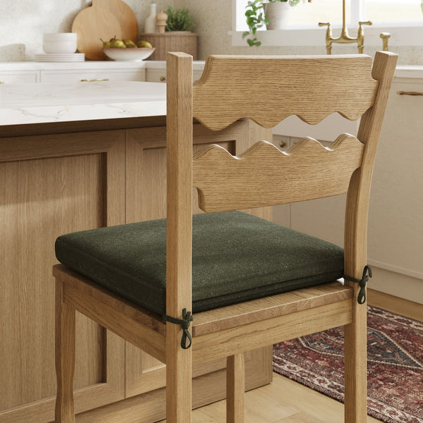 Modway Furniture Jax Solid Oak Counter Stool Sculptural Wavy Back Cushioned Seat Kitchen Island Weathered Oak Sage EEI-7518-WOA-SGE