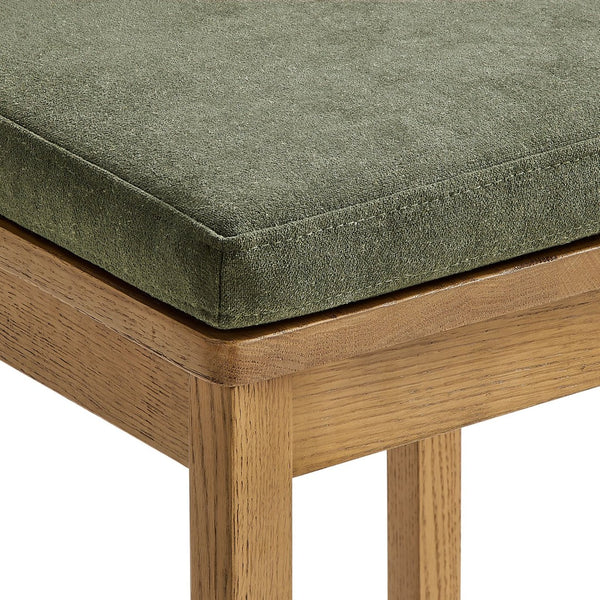 Modway Furniture Jax Solid Oak Vintage Bistro Barstool with Wavy Back and Cushioned Seat for Home Bar Weathered Oak Sage EEI-7519-WOA-SGE
