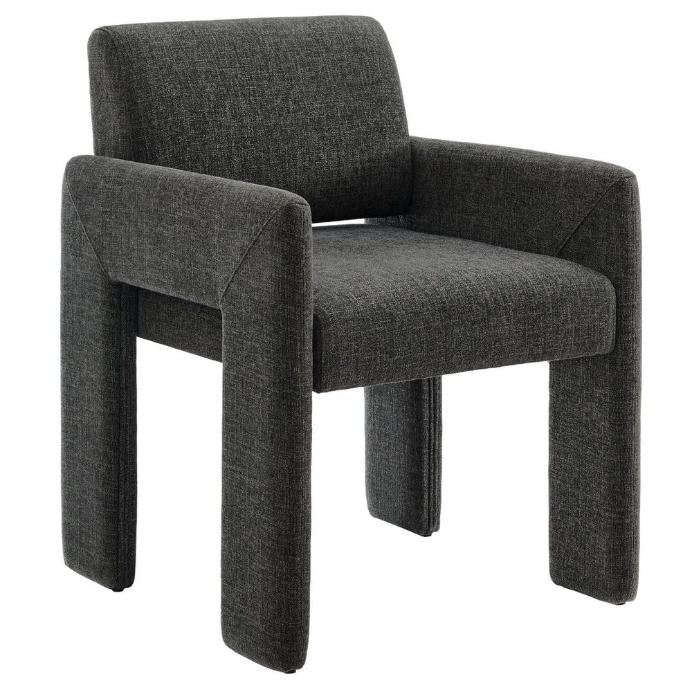 Modway Furniture Daven Modway Mid-century Woven Fabric Armchair with Angled Legs for Dining Rooms Charcoal EEI-7524-CHA