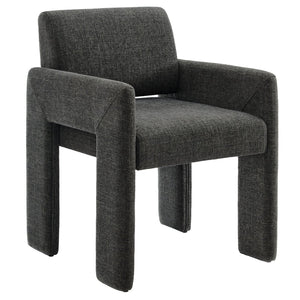 Modway Furniture Daven Modway Mid-century Woven Fabric Armchair with Angled Legs for Dining Rooms Charcoal EEI-7524-CHA