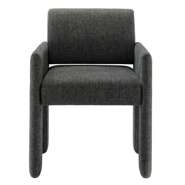 Modway Furniture Daven Modway Mid-century Woven Fabric Armchair with Angled Legs for Dining Rooms Charcoal EEI-7524-CHA