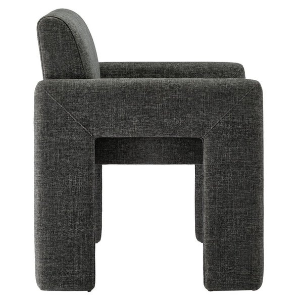 Modway Furniture Daven Modway Mid-century Woven Fabric Armchair with Angled Legs for Dining Rooms Charcoal EEI-7524-CHA