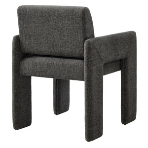 Modway Furniture Daven Modway Mid-century Woven Fabric Armchair with Angled Legs for Dining Rooms Charcoal EEI-7524-CHA