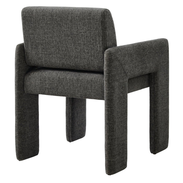 Modway Furniture Daven Modway Mid-century Woven Fabric Armchair with Angled Legs for Dining Rooms Charcoal EEI-7524-CHA