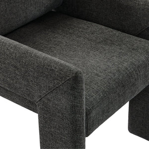 Modway Furniture Daven Modway Mid-century Woven Fabric Armchair with Angled Legs for Dining Rooms Charcoal EEI-7524-CHA