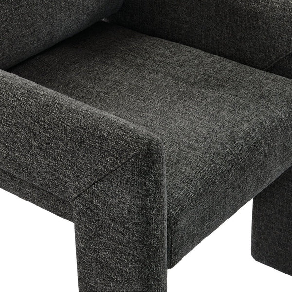 Modway Furniture Daven Modway Mid-century Woven Fabric Armchair with Angled Legs for Dining Rooms Charcoal EEI-7524-CHA