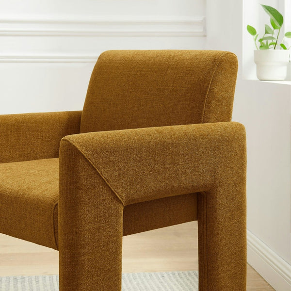 Modway Furniture Daven Modway Mid-century Woven Fabric Armchair with Angled Legs for Dining Rooms Copper EEI-7524-COP