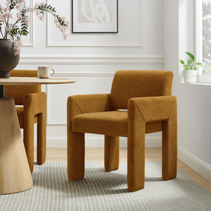 Modway Furniture Daven Modway Mid-century Woven Fabric Armchair with Angled Legs for Dining Rooms Copper EEI-7524-COP