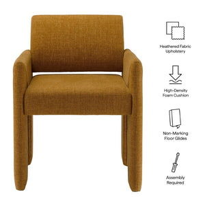 Modway Furniture Daven Modway Mid-century Woven Fabric Armchair with Angled Legs for Dining Rooms Copper EEI-7524-COP
