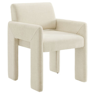 Modway Furniture Daven Modway Mid-century Woven Fabric Armchair with Angled Legs for Dining Rooms Ecru EEI-7524-ECR