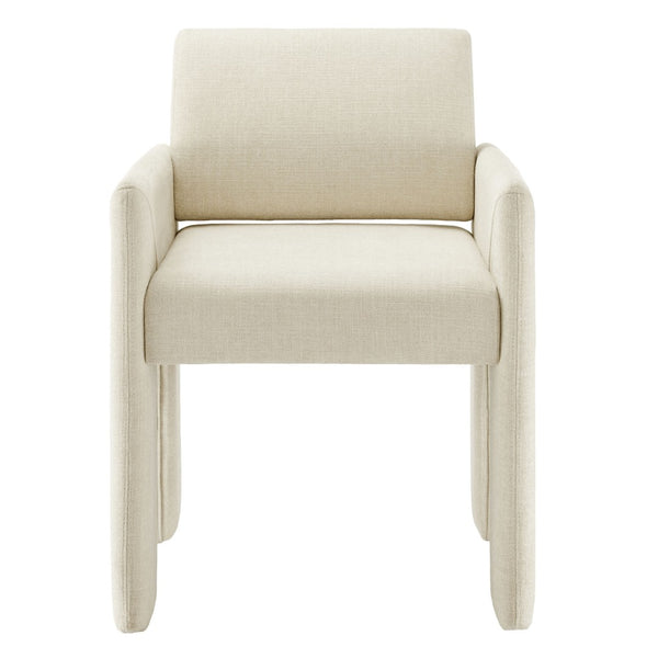 Modway Furniture Daven Modway Mid-century Woven Fabric Armchair with Angled Legs for Dining Rooms Ecru EEI-7524-ECR