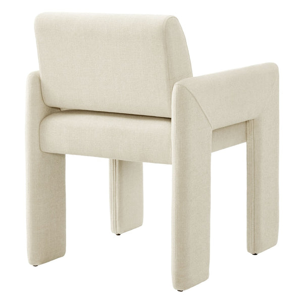 Modway Furniture Daven Modway Mid-century Woven Fabric Armchair with Angled Legs for Dining Rooms Ecru EEI-7524-ECR