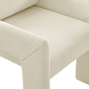 Modway Furniture Daven Modway Mid-century Woven Fabric Armchair with Angled Legs for Dining Rooms Ecru EEI-7524-ECR