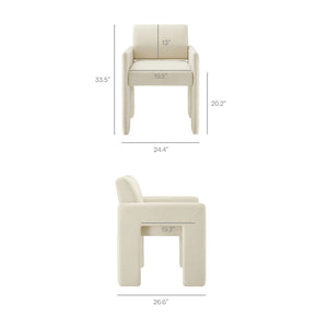 Modway Furniture Daven Modway Mid-century Woven Fabric Armchair with Angled Legs for Dining Rooms Ecru EEI-7524-ECR