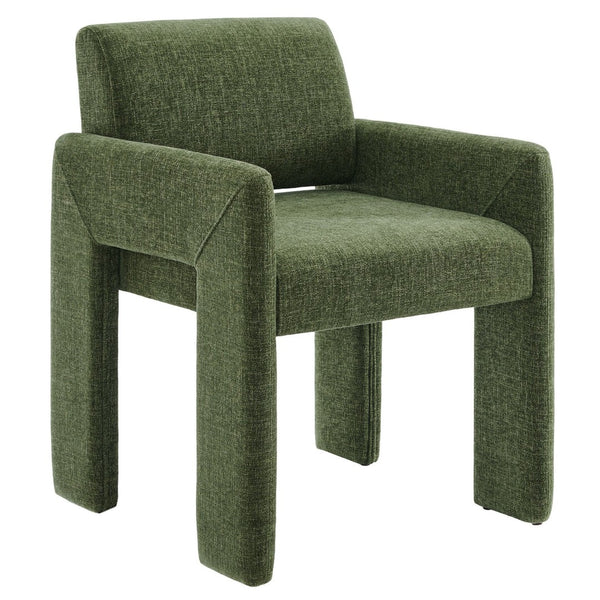 Modway Furniture Daven Modway Mid-century Woven Fabric Armchair with Angled Legs for Dining Rooms Foliage EEI-7524-FOL