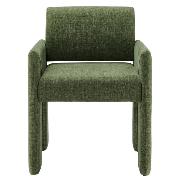 Modway Furniture Daven Modway Mid-century Woven Fabric Armchair with Angled Legs for Dining Rooms Foliage EEI-7524-FOL