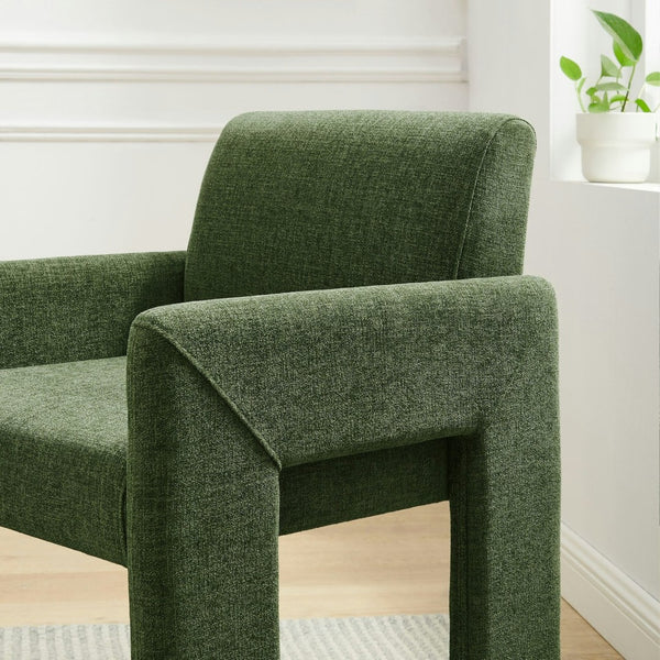 Modway Furniture Daven Modway Mid-century Woven Fabric Armchair with Angled Legs for Dining Rooms Foliage EEI-7524-FOL