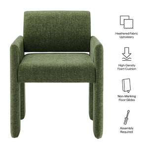 Modway Furniture Daven Modway Mid-century Woven Fabric Armchair with Angled Legs for Dining Rooms Foliage EEI-7524-FOL