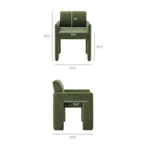 Modway Furniture Daven Modway Mid-century Woven Fabric Armchair with Angled Legs for Dining Rooms Foliage EEI-7524-FOL