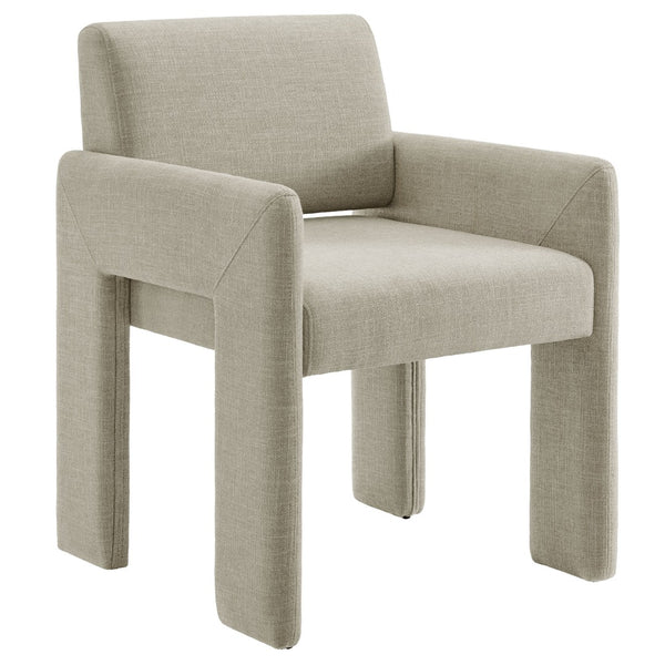 Modway Furniture Daven Modway Mid-century Woven Fabric Armchair with Angled Legs for Dining Rooms Linen EEI-7524-LIN