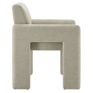 Modway Furniture Daven Modway Mid-century Woven Fabric Armchair with Angled Legs for Dining Rooms Linen EEI-7524-LIN
