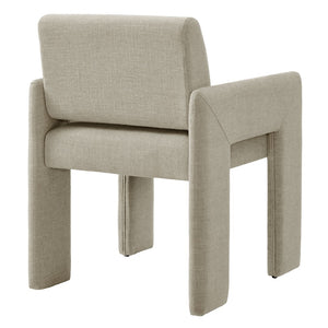 Modway Furniture Daven Modway Mid-century Woven Fabric Armchair with Angled Legs for Dining Rooms Linen EEI-7524-LIN