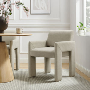 Modway Furniture Daven Modway Mid-century Woven Fabric Armchair with Angled Legs for Dining Rooms Linen EEI-7524-LIN