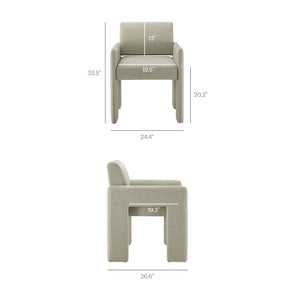 Modway Furniture Daven Modway Mid-century Woven Fabric Armchair with Angled Legs for Dining Rooms Linen EEI-7524-LIN