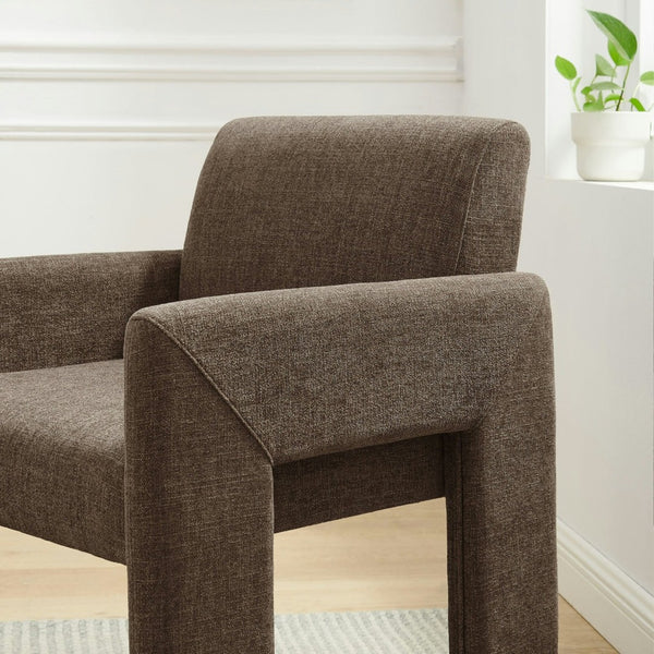 Modway Furniture Daven Modway Mid-century Woven Fabric Armchair with Angled Legs for Dining Rooms Mocha EEI-7524-MOC