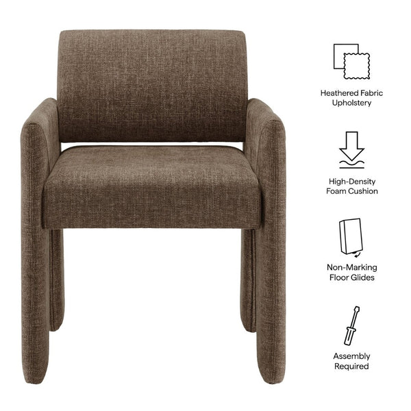 Modway Furniture Daven Modway Mid-century Woven Fabric Armchair with Angled Legs for Dining Rooms Mocha EEI-7524-MOC