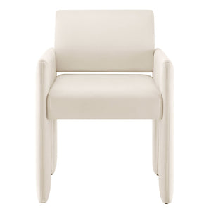 Modway Furniture Daven Mid-century Velvet Dining Armchair with Angled Legs and Stain-resistant Upholstery Alabaster EEI-7525-ALA