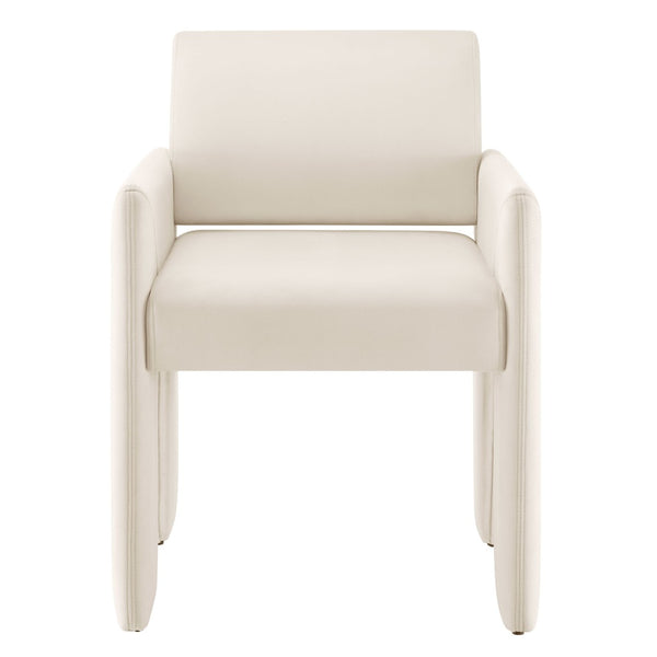 Modway Furniture Daven Mid-century Velvet Dining Armchair with Angled Legs and Stain-resistant Upholstery Alabaster EEI-7525-ALA