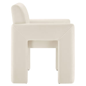 Modway Furniture Daven Mid-century Velvet Dining Armchair with Angled Legs and Stain-resistant Upholstery Alabaster EEI-7525-ALA