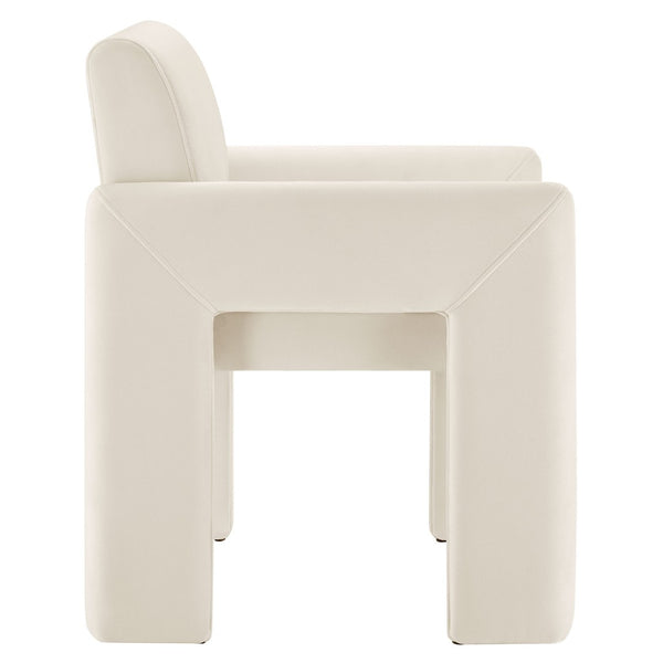 Modway Furniture Daven Mid-century Velvet Dining Armchair with Angled Legs and Stain-resistant Upholstery Alabaster EEI-7525-ALA