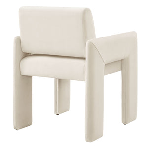 Modway Furniture Daven Mid-century Velvet Dining Armchair with Angled Legs and Stain-resistant Upholstery Alabaster EEI-7525-ALA