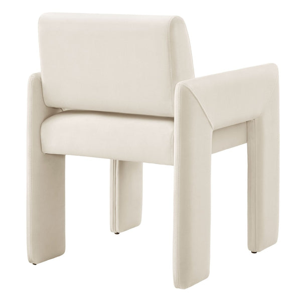Modway Furniture Daven Mid-century Velvet Dining Armchair with Angled Legs and Stain-resistant Upholstery Alabaster EEI-7525-ALA