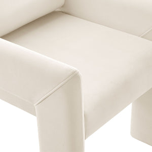Modway Furniture Daven Mid-century Velvet Dining Armchair with Angled Legs and Stain-resistant Upholstery Alabaster EEI-7525-ALA