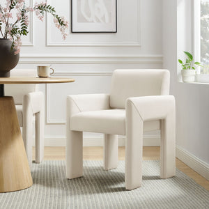 Modway Furniture Daven Mid-century Velvet Dining Armchair with Angled Legs and Stain-resistant Upholstery Alabaster EEI-7525-ALA