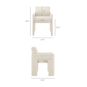 Modway Furniture Daven Mid-century Velvet Dining Armchair with Angled Legs and Stain-resistant Upholstery Alabaster EEI-7525-ALA