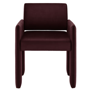 Modway Furniture Daven Mid-century Velvet Dining Armchair with Angled Legs and Stain-resistant Upholstery Mulberry EEI-7525-MUL