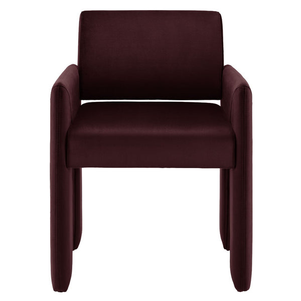 Modway Furniture Daven Mid-century Velvet Dining Armchair with Angled Legs and Stain-resistant Upholstery Mulberry EEI-7525-MUL