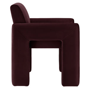 Modway Furniture Daven Mid-century Velvet Dining Armchair with Angled Legs and Stain-resistant Upholstery Mulberry EEI-7525-MUL