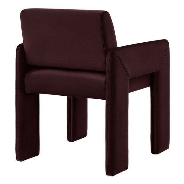 Modway Furniture Daven Mid-century Velvet Dining Armchair with Angled Legs and Stain-resistant Upholstery Mulberry EEI-7525-MUL