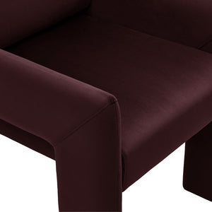 Modway Furniture Daven Mid-century Velvet Dining Armchair with Angled Legs and Stain-resistant Upholstery Mulberry EEI-7525-MUL