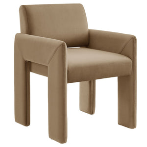 Modway Furniture Daven Mid-century Velvet Dining Armchair with Angled Legs and Stain-resistant Upholstery Taupe EEI-7525-TAU