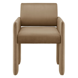 Modway Furniture Daven Mid-century Velvet Dining Armchair with Angled Legs and Stain-resistant Upholstery Taupe EEI-7525-TAU
