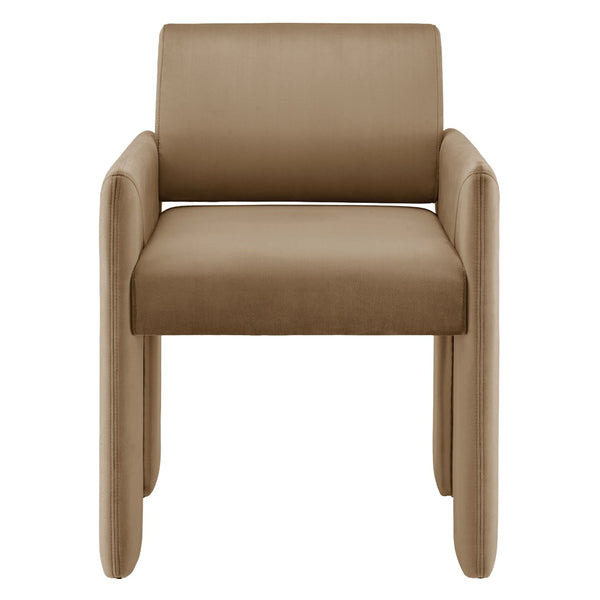 Modway Furniture Daven Mid-century Velvet Dining Armchair with Angled Legs and Stain-resistant Upholstery Taupe EEI-7525-TAU