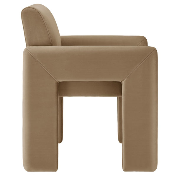 Modway Furniture Daven Mid-century Velvet Dining Armchair with Angled Legs and Stain-resistant Upholstery Taupe EEI-7525-TAU